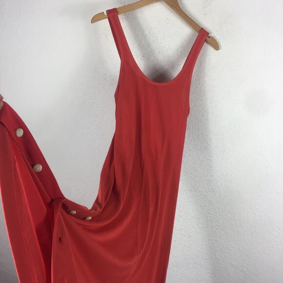 Rag & Bone Allegra Scoop-Neck Tank Midi Dress Size XS Coral Crepe Jersey - Picture 10 of 13